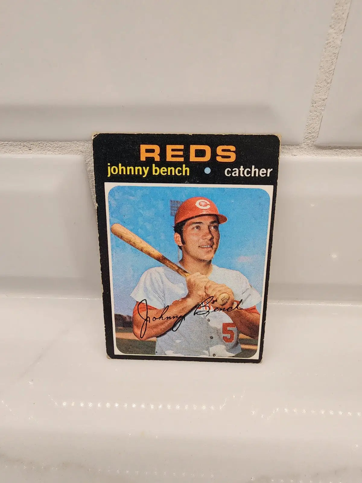 Johnny Bench trading card from 1971 Topps #250 featuring Cincinnati Reds player