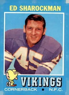 1971 Topps Ed Sharockman football card featuring Minnesota Vikings player sharockman football