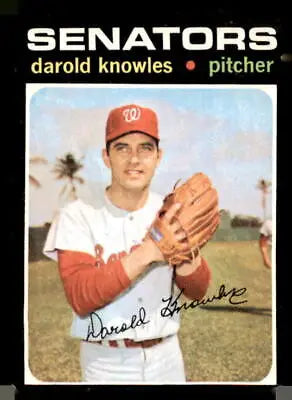 Vintage 1971 Topps Darold Knowles baseball trading card with detailed trading card features