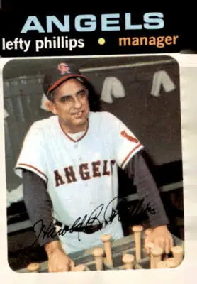 1971 Topps Lefty Phillips baseball card featuring Lefty Phillips baseball memorabilia