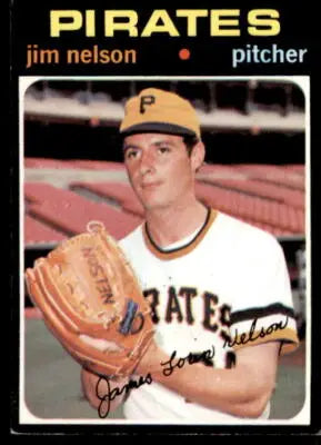 Vintage Jim Nelson baseball card from 1971 Topps #298, EX condition for collectors