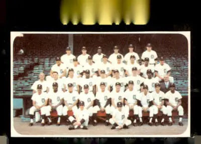 Vintage Detroit Tigers trading card featuring a 1971 Topps #336 team photograph