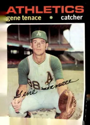 Gene Tenace baseball card from 1971 Topps #338 featuring Oakland Athletics player