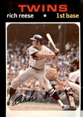 Rich Reese baseball card from 1971 Topps #349 featuring Rich Reese in excellent condition