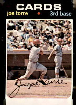 Joe Torre trading card from 1971 Topps #370 featuring classic baseball memorabilia