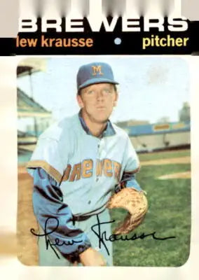Lew Krausse baseball card from 1971 Topps #372 featuring Milwaukee Brewers player