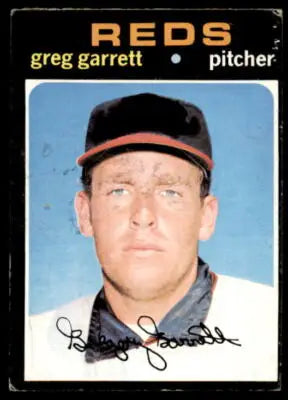 Vintage 1971 Topps Greg Garrett trading card, a rare sports trading card collectible