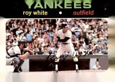 1971 Topps Roy White trading card showing vintage sports trading card collectible