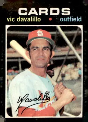 Vintage Vic Davalillo baseball card from the 1971 Topps #4 Louis Cardinals series