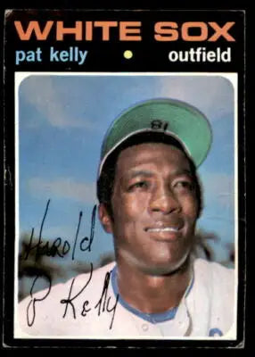 Signed Pat Kelly baseball card from 1971 Topps #413, a collectible sports trading card