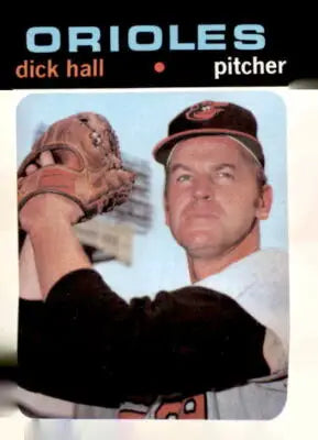 Sports trading card of Dick Hall from the 1971 Topps #417 set