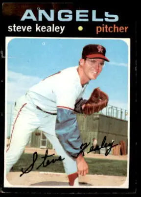 1971 Topps #43 Steve Kealey baseball card featuring California Angels team for sports trading
