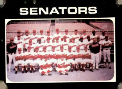 Baseball team portrait of the Washington Senators from 1971 Topps #462 card