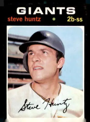 1971 Topps Steve Huntz baseball card from Huntz Sports Trading featuring Steve Huntz