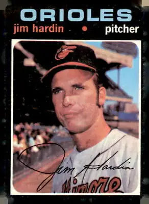 Jim Hardin baseball card from 1971 Topps #491 showcasing Jim Hardin baseball memorabilia