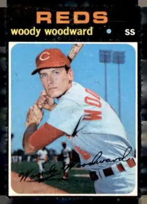 1971 Topps Woody Woodward Cincinnati Reds baseball card front view