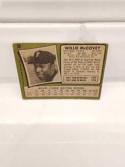 Willie McCovey trading card from 1971 Topps featuring Willie McCovey baseball player