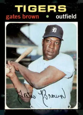 Vintage Gates Brown baseball card from 1971 Topps #503 in sports trading collection