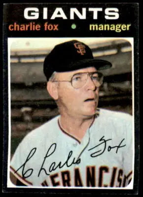 Charlie Fox trading card from 1971 Topps #517 showcasing Charlie Fox baseball memorabilia