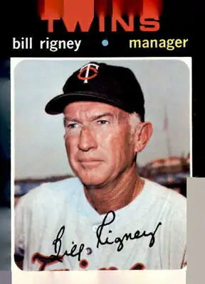 1971 Topps Bill Rigney baseball card, a vintage sports trading card for collectors