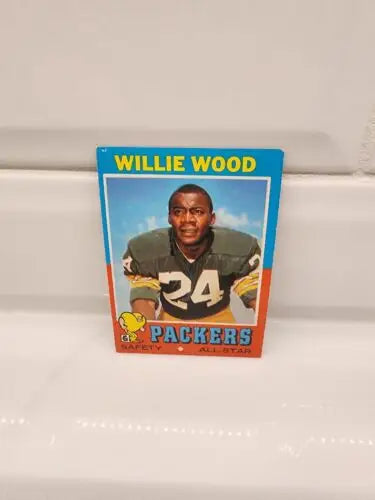 1971 Topps #55 Willie Wood trading card featuring the Green Bay Packers star player
