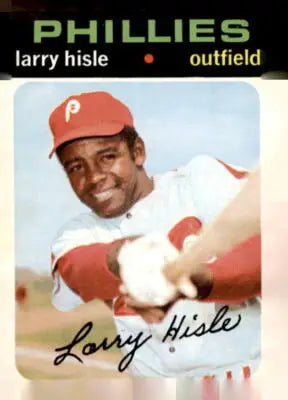 Larry Hisle baseball card from 1971 Topps #616 featuring Philadelphia Phillies player