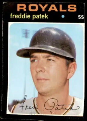 1971 Topps Freddie Patek baseball card featuring Kansas City Royals player