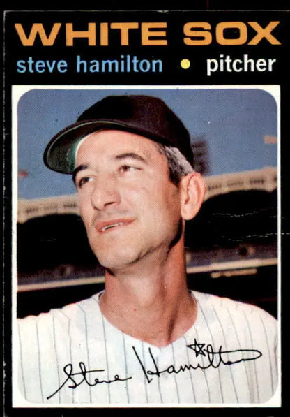 Steve Hamilton baseball card from 1971 Topps #627 featuring Chicago White Sox player
