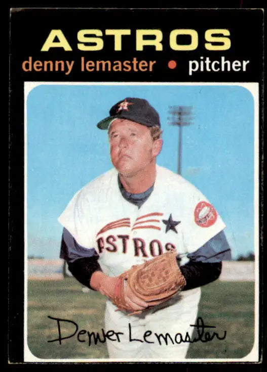 1971 Topps Denny Lemaster baseball card featuring Denny Lemaster in excellent condition