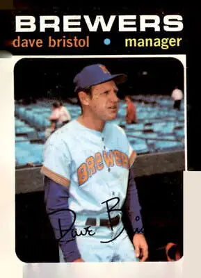 1971 Topps Dave Bristol baseball card featuring Milwaukee Brewers player in excellent condition
