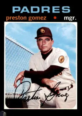 Preston Gomez baseball card from 1971 Topps sports trading card collection