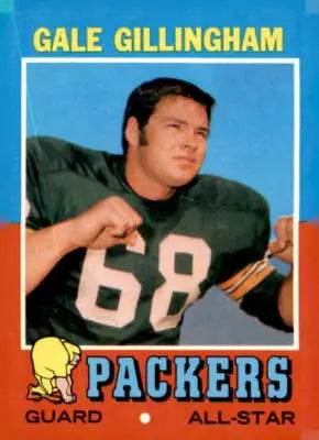 Gale Gillingham Green Bay Packers football card from 1971 Topps series