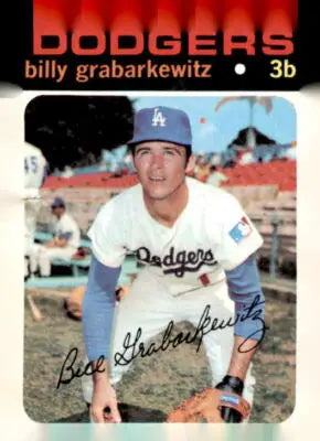 1971 Topps Billy Grabarkewitz baseball card featuring Los Angeles Dodgers player