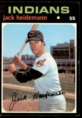 Baseball card of Jack Heidemann from 1971 Topps #87 featuring Cleveland Indians