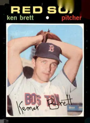 Ken Brett trading card from 1971 Topps series showcasing Ken Brett baseball memorabilia