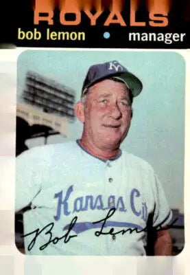 1971 Topps #91 Bob Lemon Kansas City Royals baseball card showcasing Bob Lemon baseball