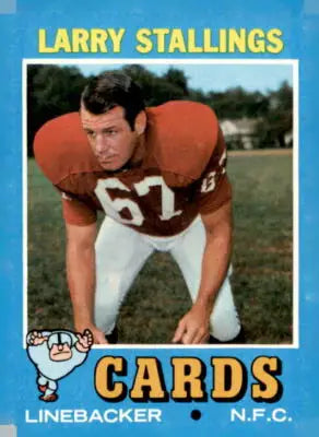 1971 Topps Larry Stallings football trading card for collectible sports memorabilia