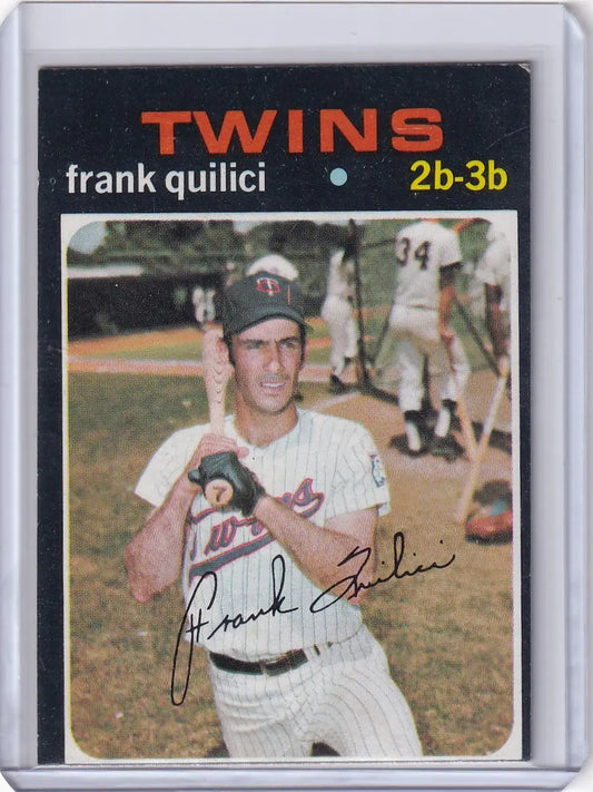 Topps Baseball card of Frank Quilici in Minnesota Twins uniform and cap