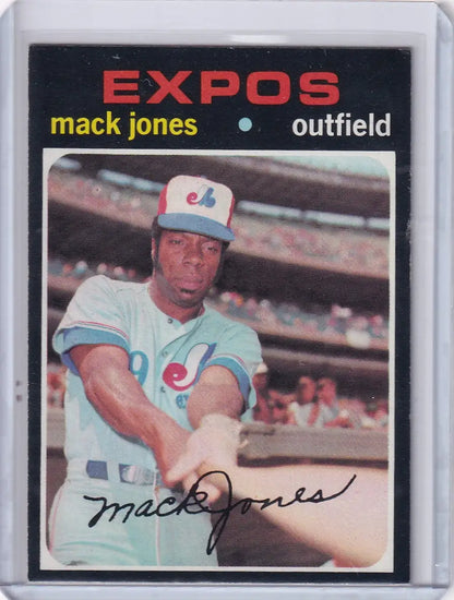 Vintage 1971 Topps Baseball card of Mack Jones from the Montreal Expos classic uniform