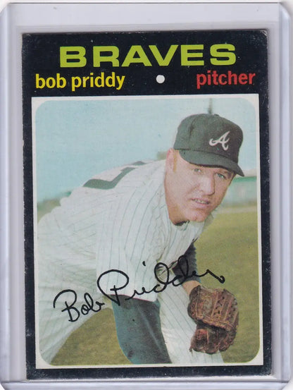 1971 Topps Baseball card of Bob Priddy, Atlanta Braves pitcher