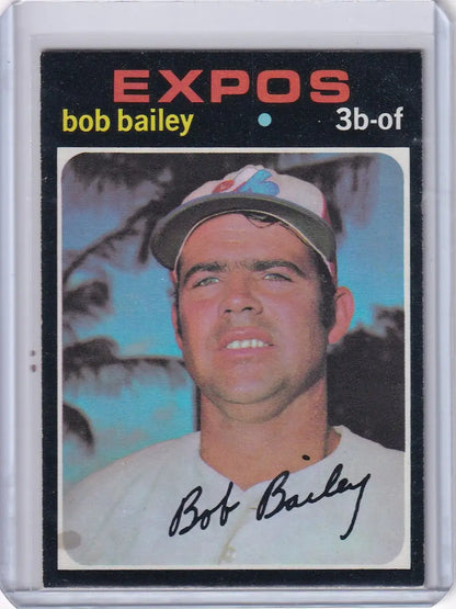 Vintage 1971 Topps Baseball card of Bob Bailey from the Montreal Expos team