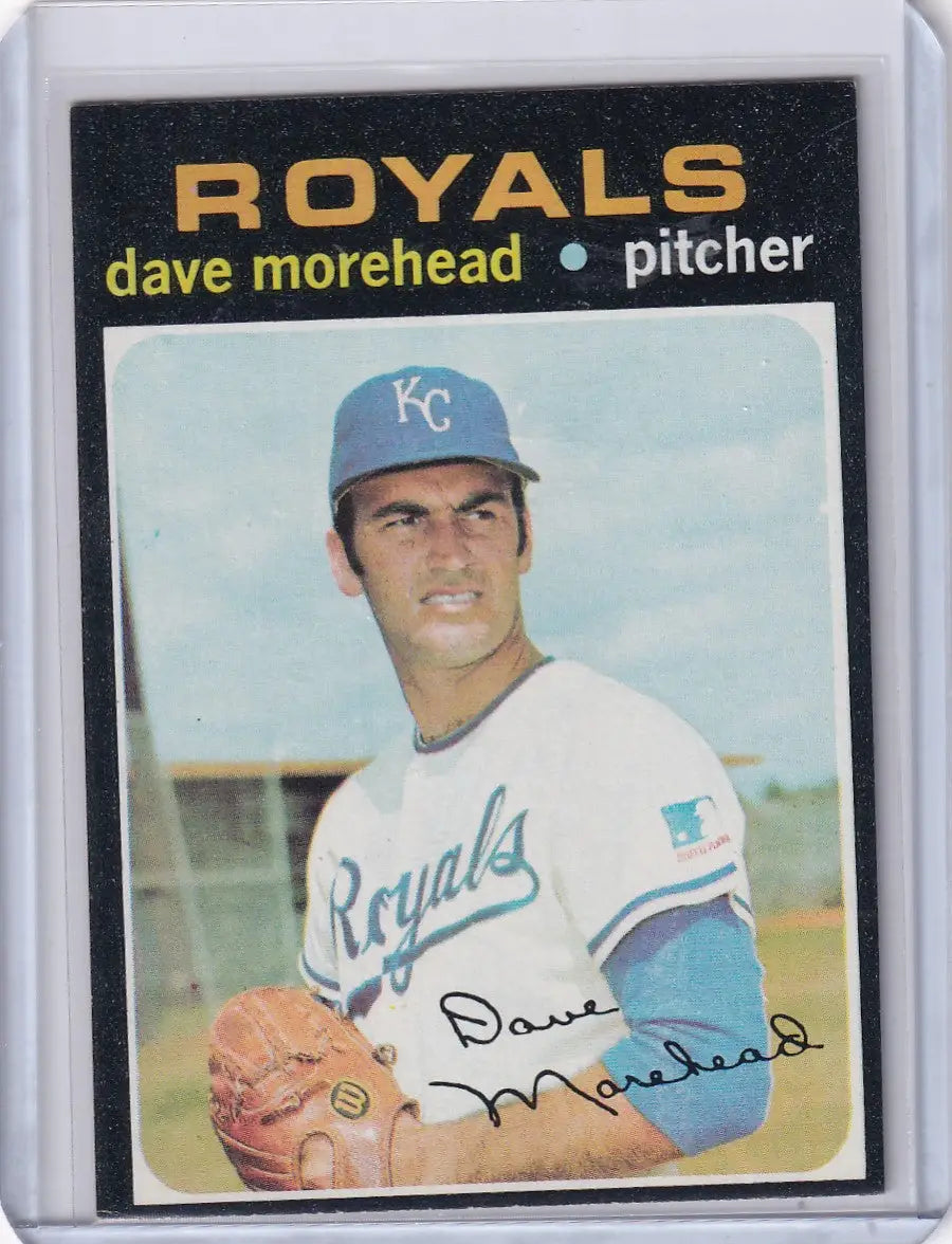 1970 Topps Dave Morehead Kansas City Royals baseball card in 1971 Topps Baseball set