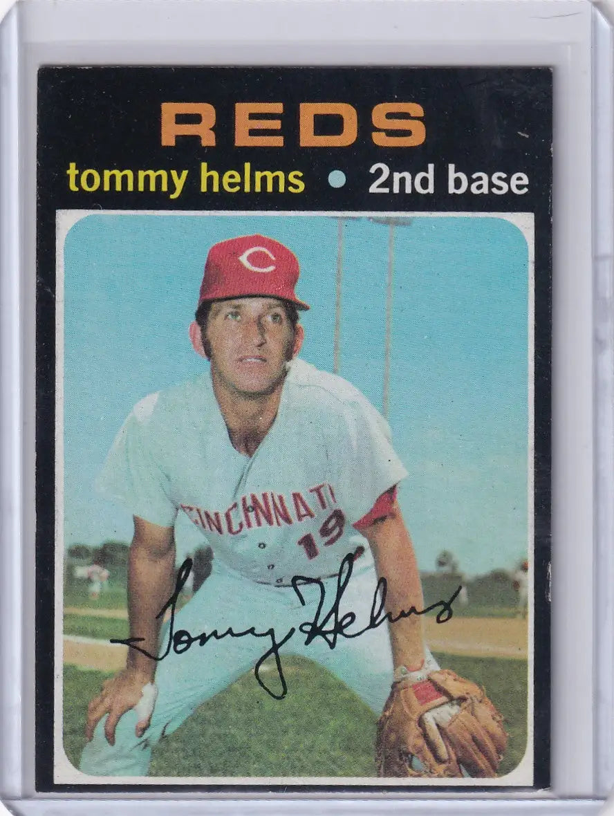 1971 Topps Baseball card of Tommy Helms from the Cincinnati Reds team