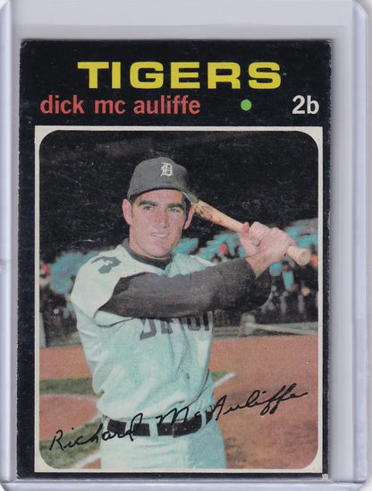 1971 Topps Baseball #3 Dick McAuliffe in batting stance for Detroit Tigers