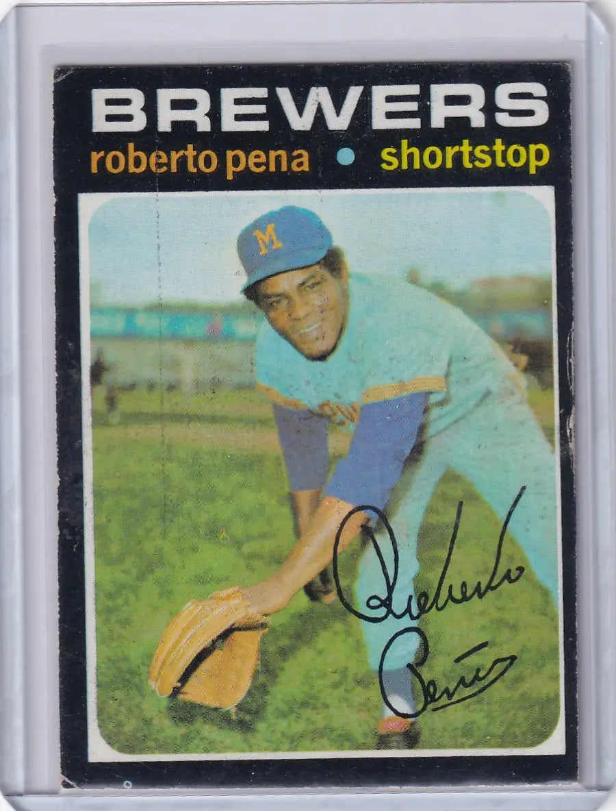 1971 Topps Baseball card featuring Roberto Pena of the Milwaukee Brewers