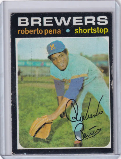 1971 Topps Baseball card featuring Roberto Pena of the Milwaukee Brewers