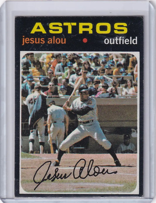 1971 Topps Baseball card of Jesus Alou, Houston Astros outfielder at bat