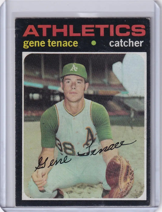 Gene Tenace baseball card from 1971 Topps Baseball series featuring Oakland Athletics player