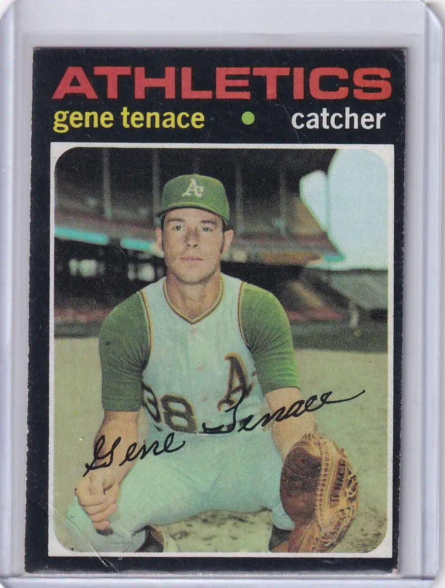 Vintage Topps Baseball card of Gene Tenace of the Oakland Athletics