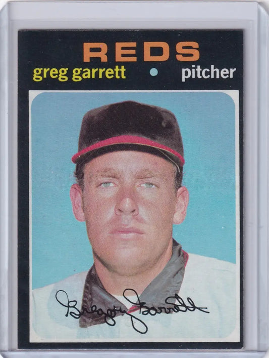 Topps Baseball Greg Garrett Cincinnati Reds baseball card 1971 Topps #377
